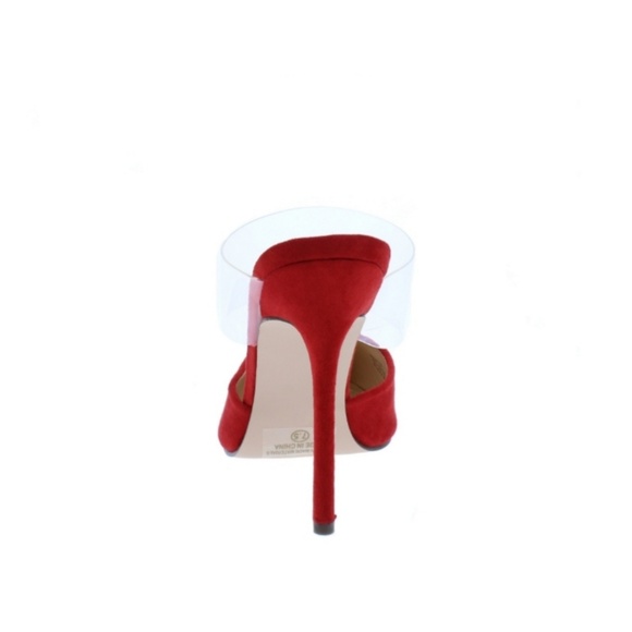 New Red Pointed Toe Lucite Heels - Picture 7 of 7